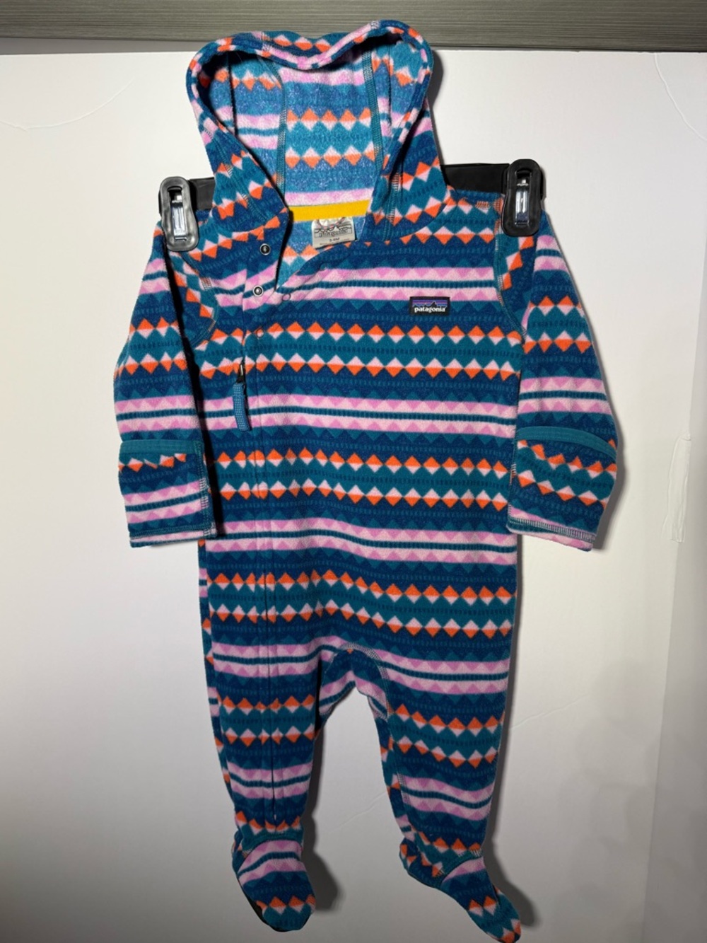 Patagonia Baby Fleece Bunting- Hooded Footed Romper 3/6 month